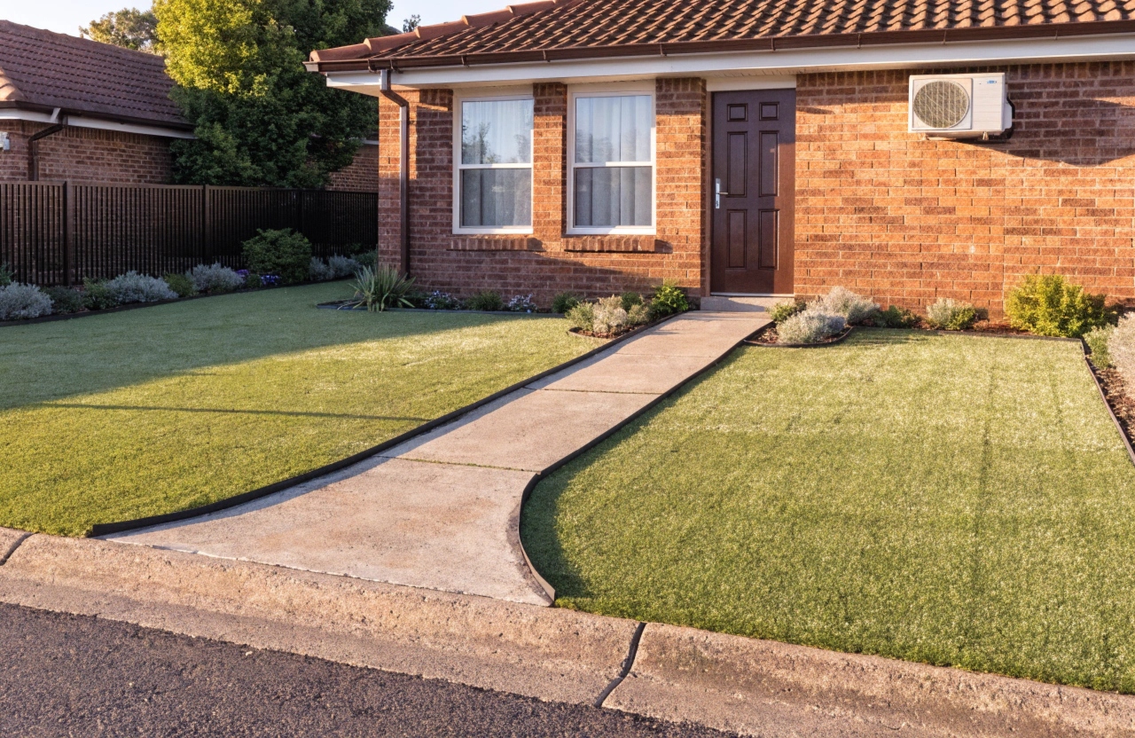 Neat synthetic lawn at an Australian investment property